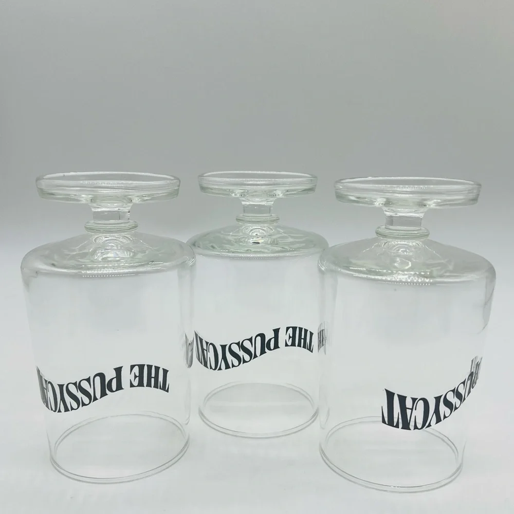 THE PUSSYCAT SET OF 3 VINTAGE 1972 EARLY TIMES KENTUCKY BAR WARE